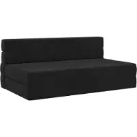 vidaXL Canapé-lit pliant Noir 203 x 152 x 15 cm Velours