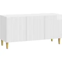 vidaXL Meuble TV , blanc brillant, 99 x 34,5 x 50 cm, aggloméré