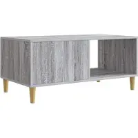 vidaXL Table basse Sonoma gris, 90 x 50 x 40 cm, en panneaux de particules