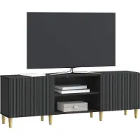vidaXL Meuble TV noir 150 x 31 x 50 cm en aggloméré
