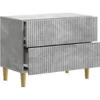 vidaXL Cabinet de chevet avec tiroir Gris béton 62 x 34,5 x 48 cm