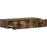 vidaXL Table d'appoint murale en bois d'ingénierie chêne fumé