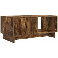 vidaXL Table basse en bois imitation chêne fumé, 90 x 50 x 40 cm