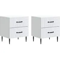 vidaXL Cabinet de chevet avec tiroir 2 pcs Blanc 43 x 34,5 x 47,5 cm