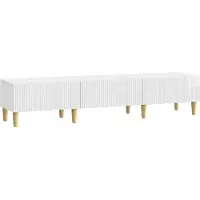 vidaXL Meuble TV , blanc brillant, 147 x 34,5 x 30 cm, aggloméré