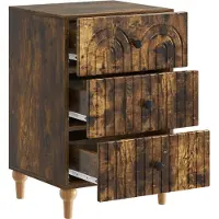 vidaXL Cabinet de chevet avec tiroir Chêne fumé 43 x 41 x 66,5 cm