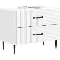 vidaXL Cabinet de chevet Blanc brillant 62 x 34,5 x 47,5 cm