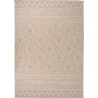 Syfax Tapis à tissage plat d'extérieur 120x170 cm Rayures brunes