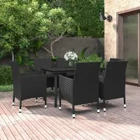 Prolenta Maison Exclusive - Ensemble de salon de jardin 7 pièces avec coussins en rotin synthétique et verre