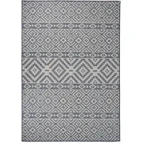 Syfax Tapis à tissage plat d'extérieur 160x230 cm Rayures bleues