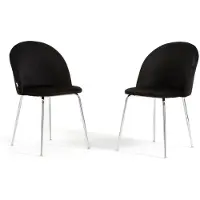 Idea New Garden Srl Lot de 2 chaises de salle à manger rembourrées, pieds en métal, design élégant pour cuisine, salle à manger, bar et restaurants SARA - Noir/Argent