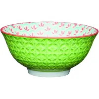 MIKASA ECMKCBOWL31SET - Set de bols en céramique de avec un design géométrique en relief.
