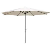 Markenlos Nouveau parasol Sunny de 400 cm en matériau naturel avec protection UV 50+, orientable, rond, avec mécanisme à manivelle, parasol de marché, parasol de jardin
