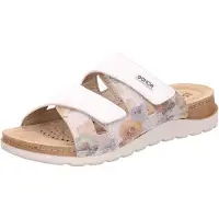Rohde Mules pour femme à imprimé floral et semelle intérieure en cuir Baviera 1302, pointure : 39 EU, couleur : blanc