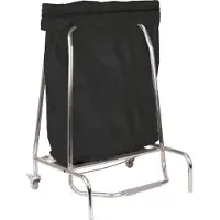 Casselin Support de sac poubelle en inox Frein Roulettes pivotantes Caoutchouc Pince 80 -110 L , Contenu:80 L
