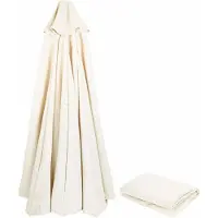 Markenlos Housse de remplacement pour parasol 330 cm, 8 baleines, beige/kaki/anthracite, protection UV 80, résistante au vent, stable, pour la plage, la terrasse et le jardin.