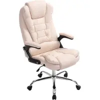 BellaFurn Chaise de bureau de luxe - chaise de bureau ergonomique - rembourrage en similicuir, hauteur d'assise réglable. Couleur : Crème
