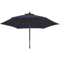 Markenlos Parasol de 240 cm, bleu, inclinable, avec ouverture d'aération, protection UV 50+
