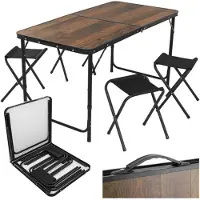 Gardlov Table pliante pour camping, ensemble de jardin avec 4 chaises