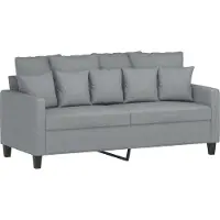 Syfax Canapé à 2 places Gris clair 140 cm Tissu