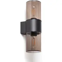 LEDKIA Applique Murale Extérieure Aluminium Deux Spots Solok Noir 110 Mm