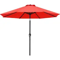 Markenlos Parasol, protection UV 50+, inclinable à 30°, hydrofuge, pour balcon, jardin, terrasse, plage, rouge, 270 cm
