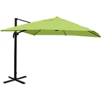 Markenlos Parasol commercial HWC-A96, 3 x 3 m (Ø 4,24 m), polyester/aluminium, 23 kg – vert