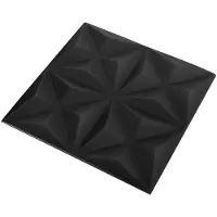 Syfax Panneaux muraux 48 pcs Origami Noir 50 x 50 cm Mousse XPS