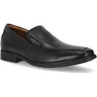 Clarks pour homme. 26110312 Tilden Mocassins libres en cuir noir (46), Plat, Aucun, Casuel