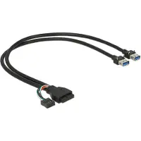 DeLOCK - Câble USB - USB type A (F) pour tête 19 broches USB 3.0, tête 9 broches USB 2.0 (F) - USB 3.0 - 45 cm - noir