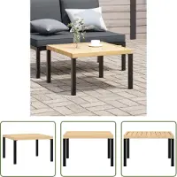 The Living Store Table basse de jardin , noire, 65 x 65 x 40 cm, en aluminium