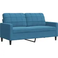 Syfax Canapé à 2 places Bleu 140 cm Velours
