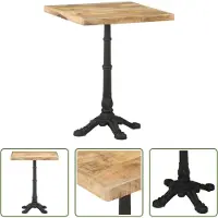 The Living Store Table de bistrot 60x60x77 cm Bois de manguier rugueux