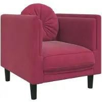 Syfax Fauteuil avec coussin rouge bordeaux velours