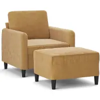 Syfax Fauteuil avec repose-pied Marron 60 cm Velours
