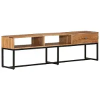 Syfax Meuble TV 160x30x45 cm Bois d'acacia massif