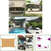 The Living Store – Voile d'ombrage 160 g/m², rectangulaire, couleur sable, 5 x 7 m, HDPE
