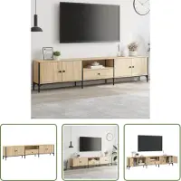 The Living Store Armoire TV avec tiroir Chêne Sonoma 200x25x44cm Matériau dérivé du bois
