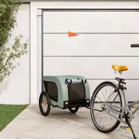Prolenta Maison Exclusive - Remorque pour vélo, pour chiens, gris et noir. Fabriquée en Oxford et en fer