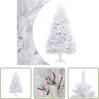 The Living Store Arbre de Noël artificiel pliable avec support blanc 180 cm