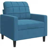 Syfax Fauteuil Bleu 60 cm Velours