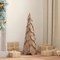 vidaXL Élégant style arbre de Noël avec support brun 80 cm teck massif - Arbres de Noël artificiels Hommie1750892 1parcel