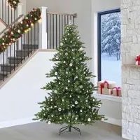 Prolenta Arbre de Noël artificiel pliable, vert, 240 cm, en PVC et en acier