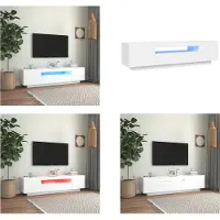 vidaXL Armoire TV avec lampes LED Blanc 160x35x40 cm - Armoire TV - Armoire TV Avec LED - Meuble TV