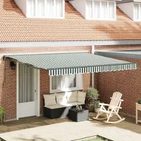 Syfax Cadre d'auvent Vert et blanc 400 × 300 cm