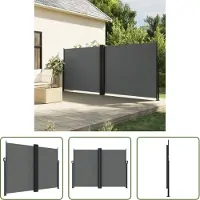 The Living Store Store latéral extensible Anthracite 180x1000 cm
