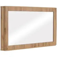 Mendler Miroir HWC-P42, miroir mural, miroir de vestiaire, miroir de couloir, MDF et verre, 80 x 120 x 10 cm aspect chêne Wotan