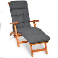 Beautissu Coussin pour chaise longue Flair DC, 200x50x8 cm, anthracite, pour l'extérieur