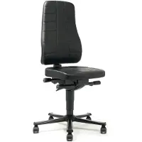 BIMOS Chaise de travail pivotante Highline Roulettes Rembourrage en similicuir noir 450-600 mm (45 - 60 cm)