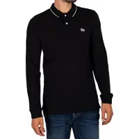 Lee Jeans Polo piqué à manches longues, Noir M